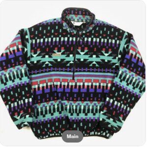 Columbia Fleece Jacket  Aztec Southwestern 90s Teal Purple Mens Womens Large